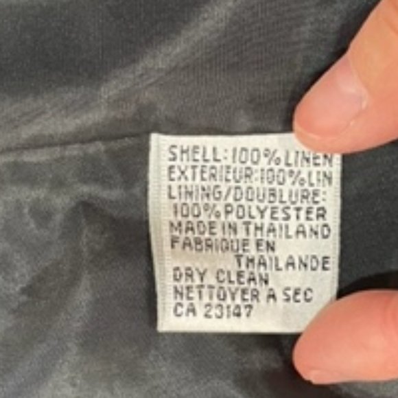 TALBOTS Vintage Petites Black Irish Linen Button Closure Jacket ~ Size 8 - Picture 15 of 15